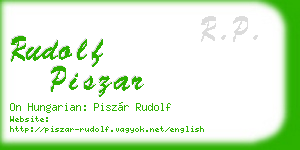 rudolf piszar business card
